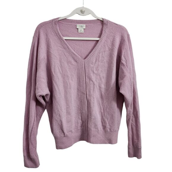 Club Monaco Sweater‎ Womens Medium Mauve Pink Cashmere V-neck Pullover - Picture 1 of 7